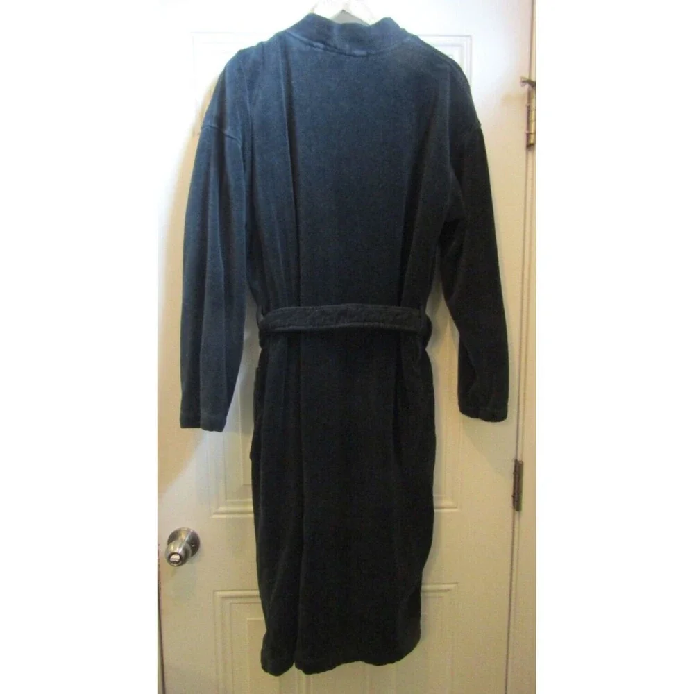 Polo Ralph Lauren Bath Robe Pony Logo 100% Cotton Sleepwear Navy Blue Mens S/M